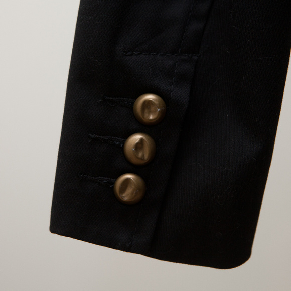 Black Military Jacket with Brass Buttons - Picture 5 of 7